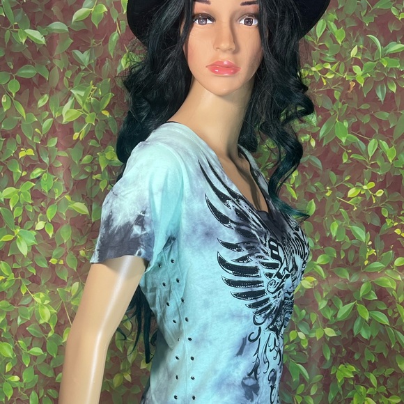 Affliction Green Graphic Tee shirt - Picture 3 of 13